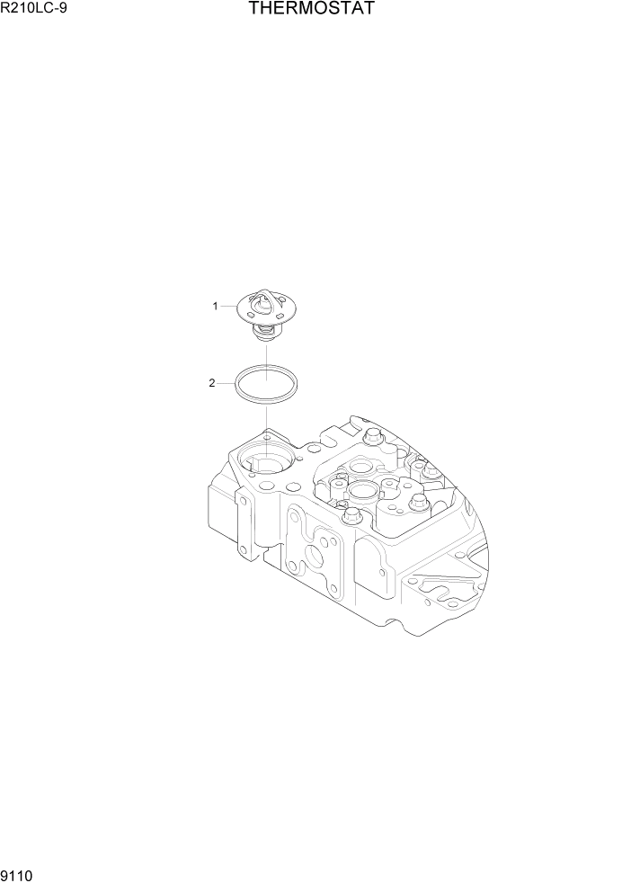 Схема запчастей Hyundai R210LC9 - PAGE 9110 THERMOSTAT ДВИГАТЕЛЬ БАЗА