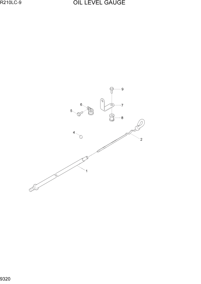Схема запчастей Hyundai R210LC9 - PAGE 9320 OIL LEVEL GAUGE ДВИГАТЕЛЬ БАЗА
