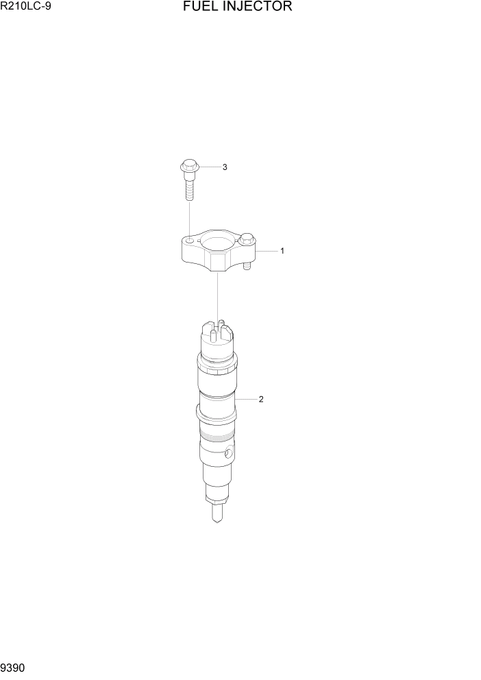 Схема запчастей Hyundai R210LC9 - PAGE 9390 FUEL INJECTOR ДВИГАТЕЛЬ БАЗА