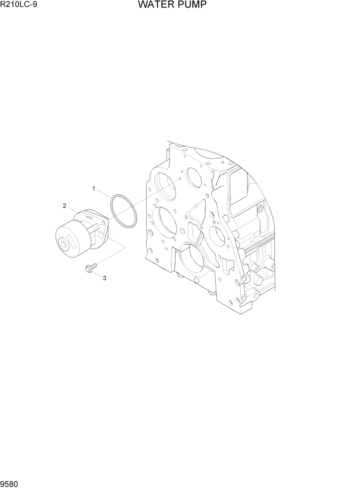 Схема запчастей Hyundai R210LC9 - PAGE 9580 WATER PUMP ДВИГАТЕЛЬ БАЗА