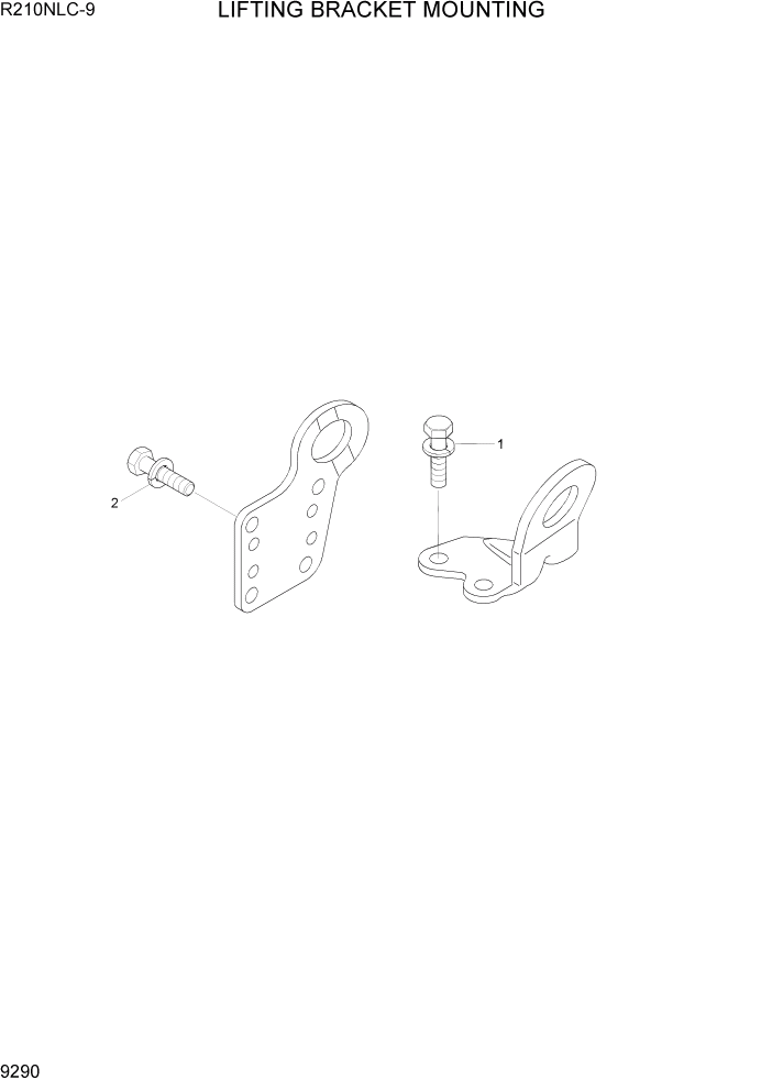 Схема запчастей Hyundai R210NLC9 - PAGE 9290 LIFTING BRACKET MOUNTING ДВИГАТЕЛЬ БАЗА