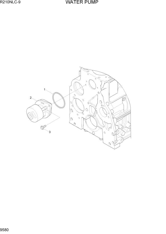 Схема запчастей Hyundai R210NLC9 - PAGE 9580 WATER PUMP ДВИГАТЕЛЬ БАЗА