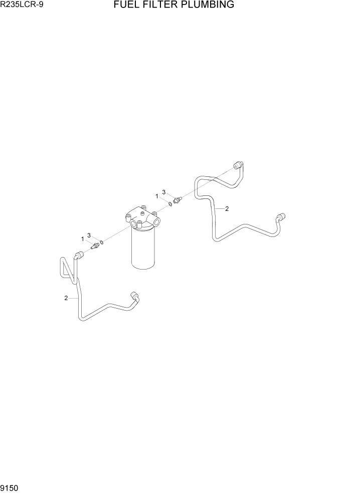 Схема запчастей Hyundai R235LCR9 - PAGE 9150 FUEL FILTER PLUMBING ДВИГАТЕЛЬ БАЗА