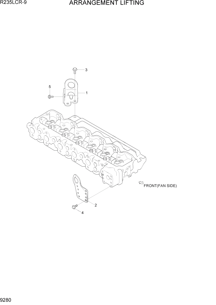 Схема запчастей Hyundai R235LCR9 - PAGE 9280 ARRANGEMENT LIFTING ДВИГАТЕЛЬ БАЗА