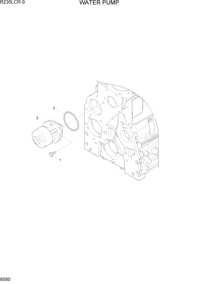 Схема запчастей Hyundai R235LCR9 - PAGE 9580 WATER PUMP ДВИГАТЕЛЬ БАЗА