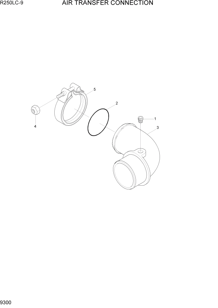 Схема запчастей Hyundai R250LC9 - PAGE 9300 AIR TRANSFER CONNECTION ДВИГАТЕЛЬ БАЗА