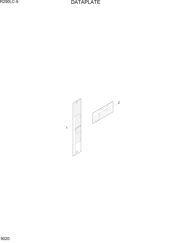 Схема запчастей Hyundai R290LC9 - PAGE 9020 DATAPLATE ДВИГАТЕЛЬ БАЗА