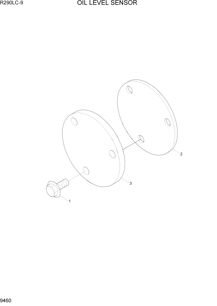 Схема запчастей Hyundai R290LC9 - PAGE 9460 OIL LEVEL SENSOR ДВИГАТЕЛЬ БАЗА