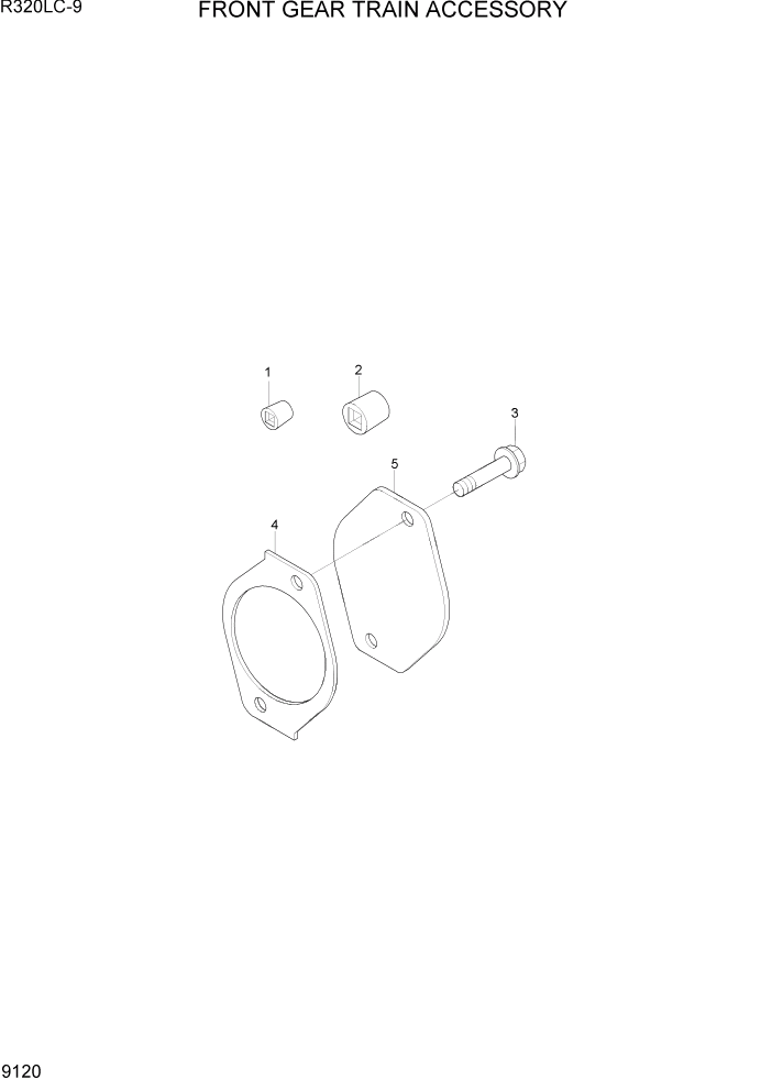 Схема запчастей Hyundai R320LC9 - PAGE 9120 FRONT GEAR TRAIN ACCESSORY ДВИГАТЕЛЬ БАЗА