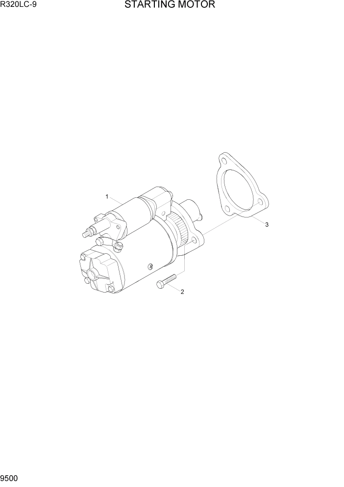 Схема запчастей Hyundai R320LC9 - PAGE 9500 STARTING MOTOR ДВИГАТЕЛЬ БАЗА