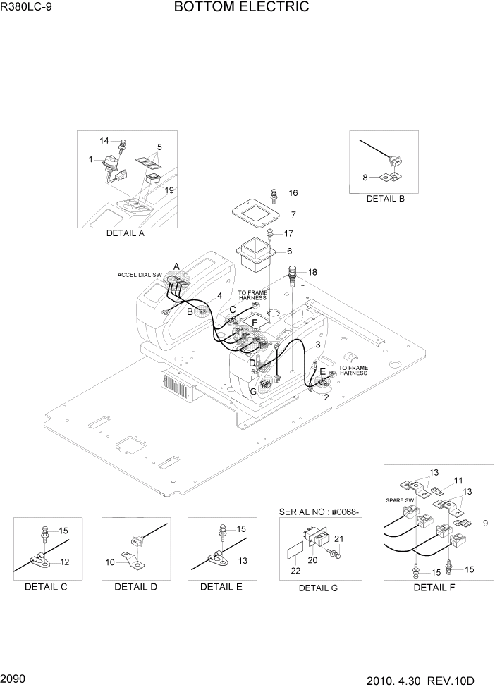 Схема запчастей Hyundai R360LC9 - PAGE 2090 BOTTOM ELECTRIC ЭЛЕКТРИЧЕСКАЯ СИСТЕМА