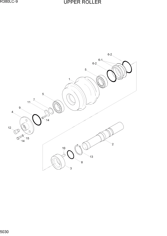 Схема запчастей Hyundai R360LC9 - PAGE 5030 UPPER ROLLER ХОДОВАЯ ЧАСТЬ