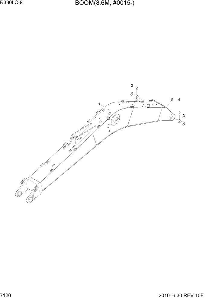 Схема запчастей Hyundai R360LC9 - PAGE 7120 BOOM(8.6M, #0015-) РАБОЧЕЕ ОБОРУДОВАНИЕ