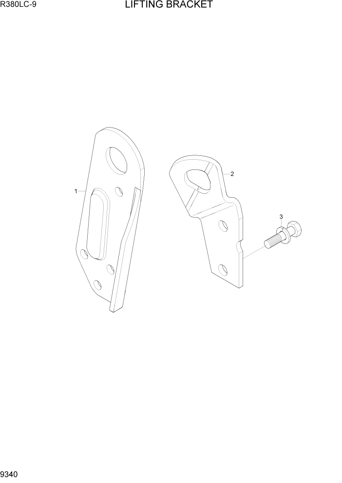 Схема запчастей Hyundai R360LC9 - PAGE 9340 LIFTING BRACKET ДВИГАТЕЛЬ БАЗА