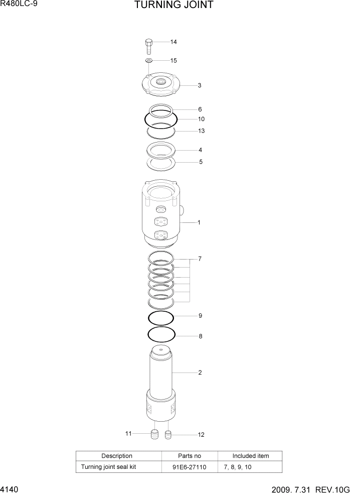Схема запчастей Hyundai R480LC9 - PAGE 4140 TURNING JOINT ГИДРАВЛИЧЕСКИЕ КОМПОНЕНТЫ