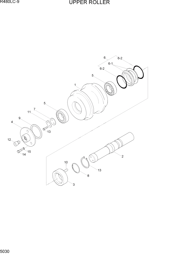Схема запчастей Hyundai R480LC9 - PAGE 5030 UPPER ROLLER ХОДОВАЯ ЧАСТЬ