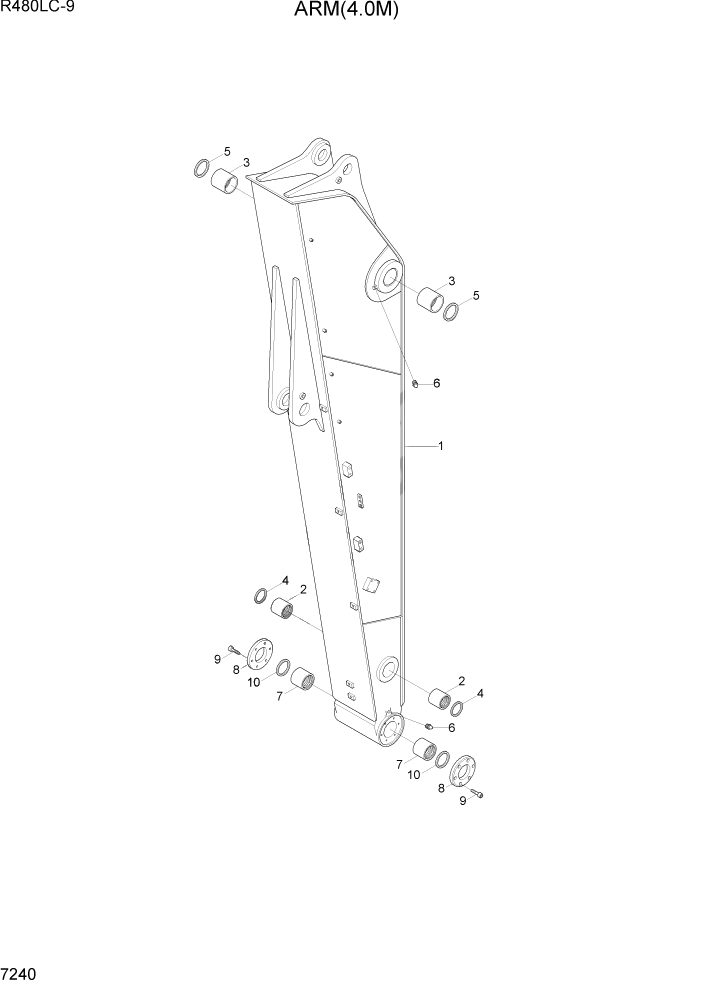 Схема запчастей Hyundai R480LC9 - PAGE 7240 ARM(4.0M) РАБОЧЕЕ ОБОРУДОВАНИЕ