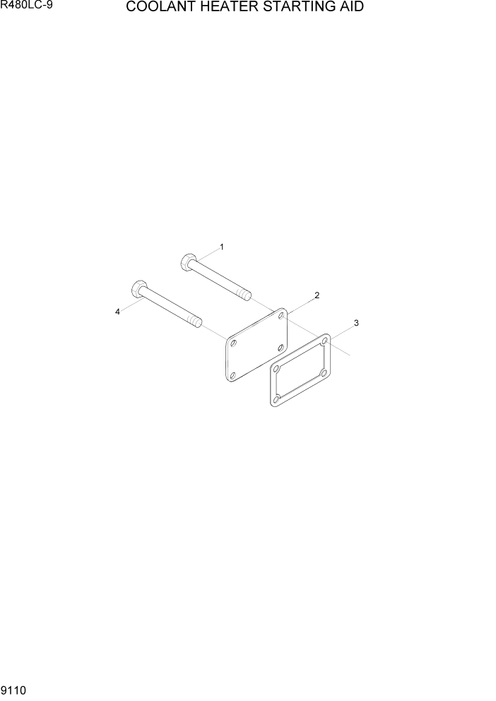 Схема запчастей Hyundai R480LC9 - PAGE 9110 COOLANT HEATER STARTING AID ДВИГАТЕЛЬ БАЗА