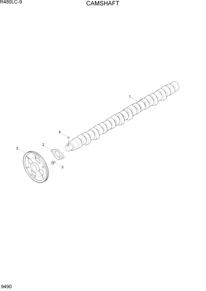 Схема запчастей Hyundai R480LC9 - PAGE 9490 CAMSHAFT ДВИГАТЕЛЬ БАЗА