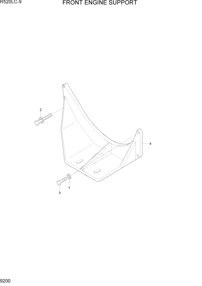 Схема запчастей Hyundai R520LC9 - PAGE 9200 FRONT ENGINE SUPPORT ДВИГАТЕЛЬ БАЗА