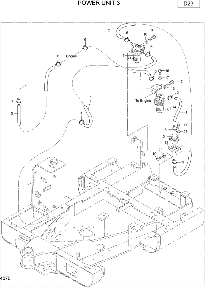 Схема запчастей Hyundai R22-7 - PAGE 4070 POWER UNIT 3 ПРИВОД