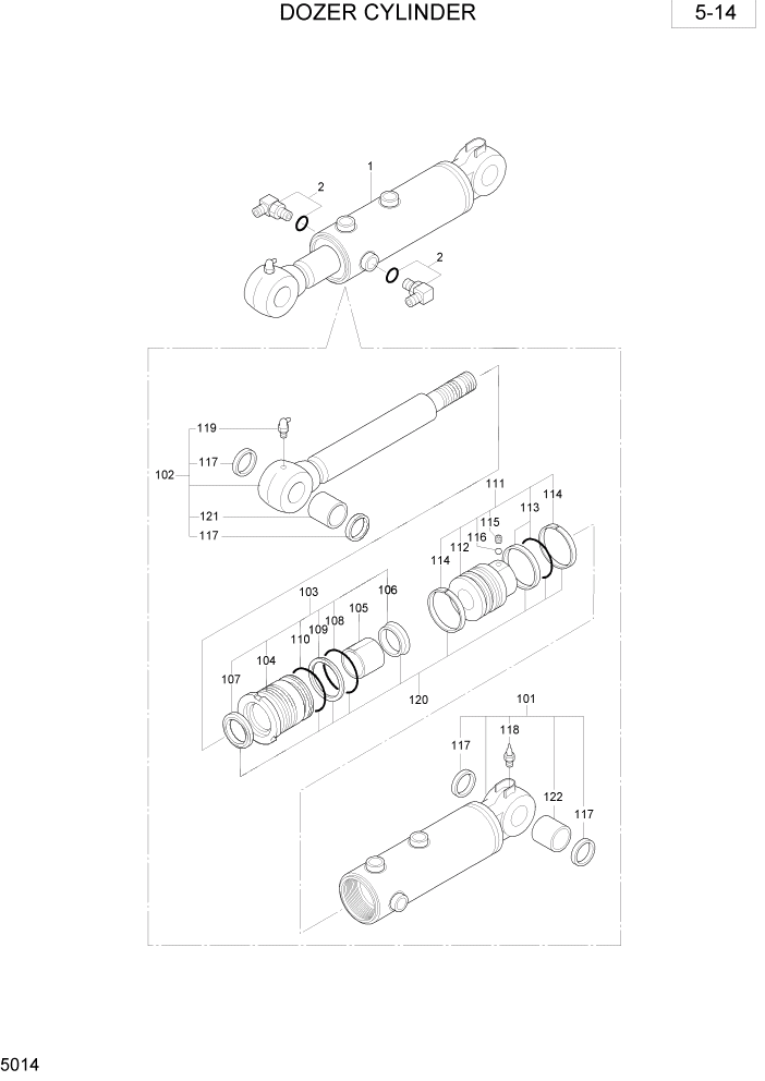 Схема запчастей Hyundai R28-7 - PAGE 5014 DOZER CYLINDER ГИДРАВЛИЧЕСКОЕ ОБОРУДОВАНИЕ
