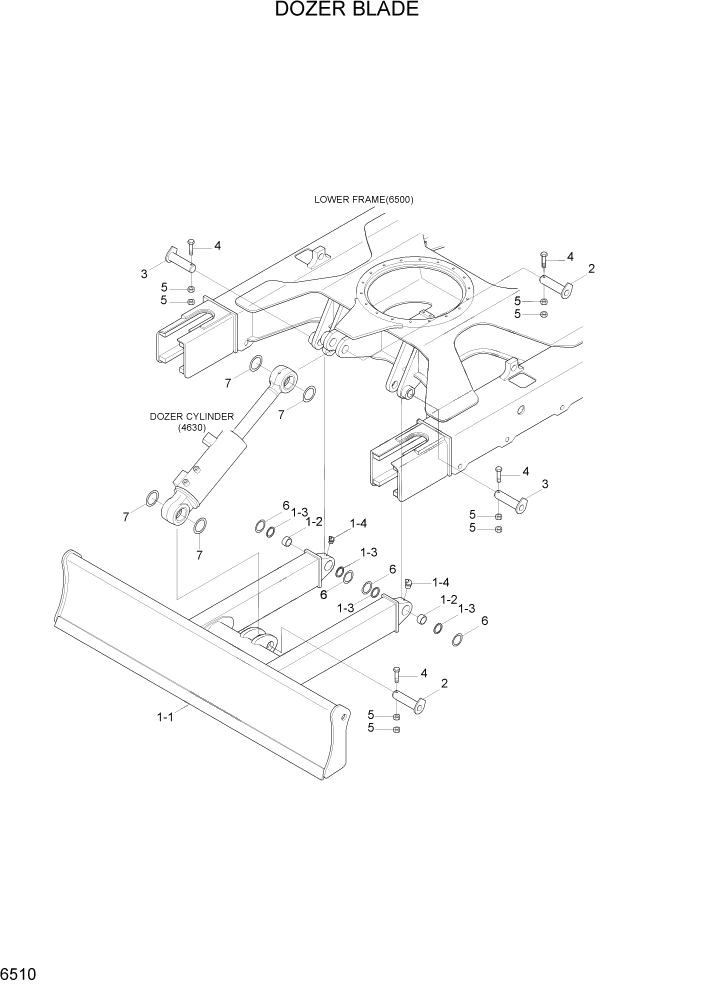 Схема запчастей Hyundai R35-7Z - PAGE 6510 DOZER BLADE СТРУКТУРА