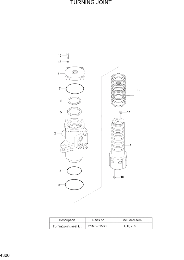 Схема запчастей Hyundai R55-7 - PAGE 4320 TURNING JOINT ГИДРАВЛИЧЕСКИЕ КОМПОНЕНТЫ