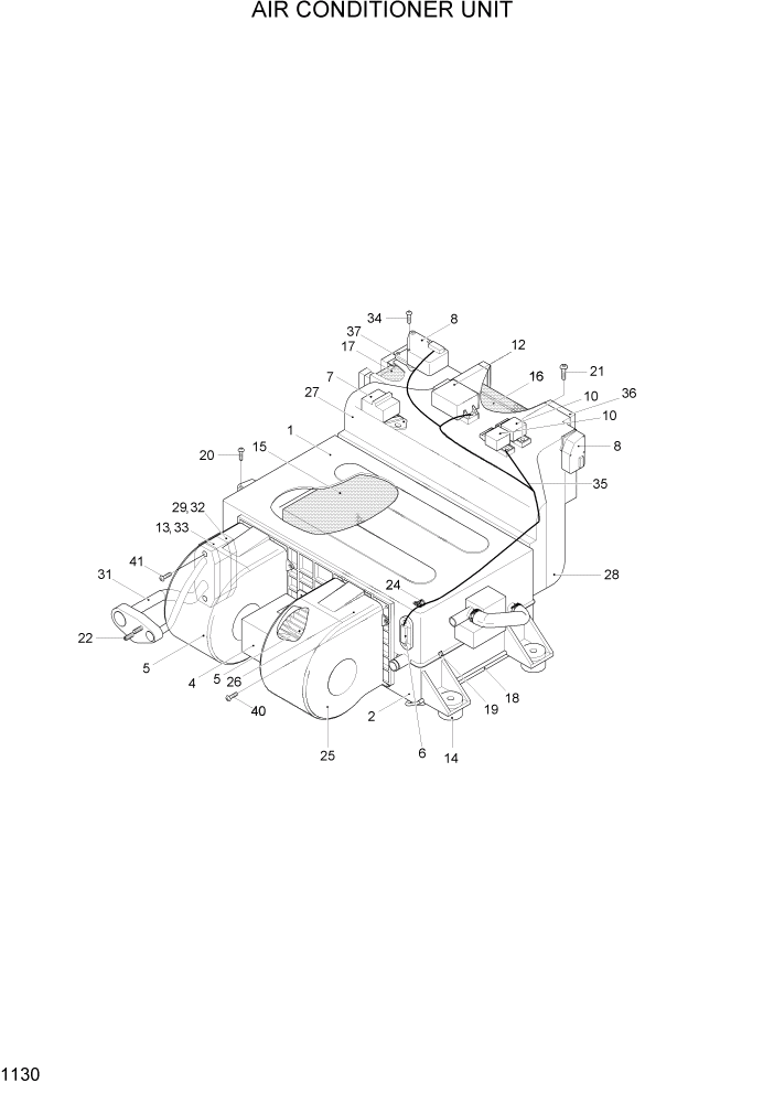Схема запчастей Hyundai R55-7A - PAGE 1130 AIR CONDITIONER UNIT СИСТЕМА ДВИГАТЕЛЯ
