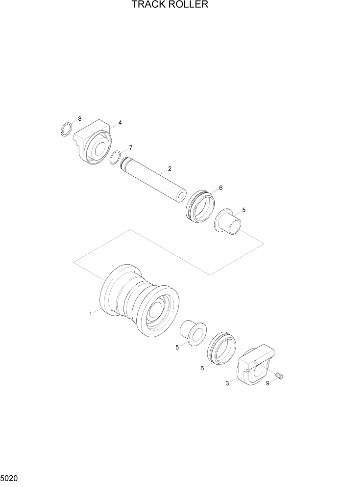Схема запчастей Hyundai R55-7A - PAGE 5020 TRACK ROLLER ХОДОВАЯ ЧАСТЬ