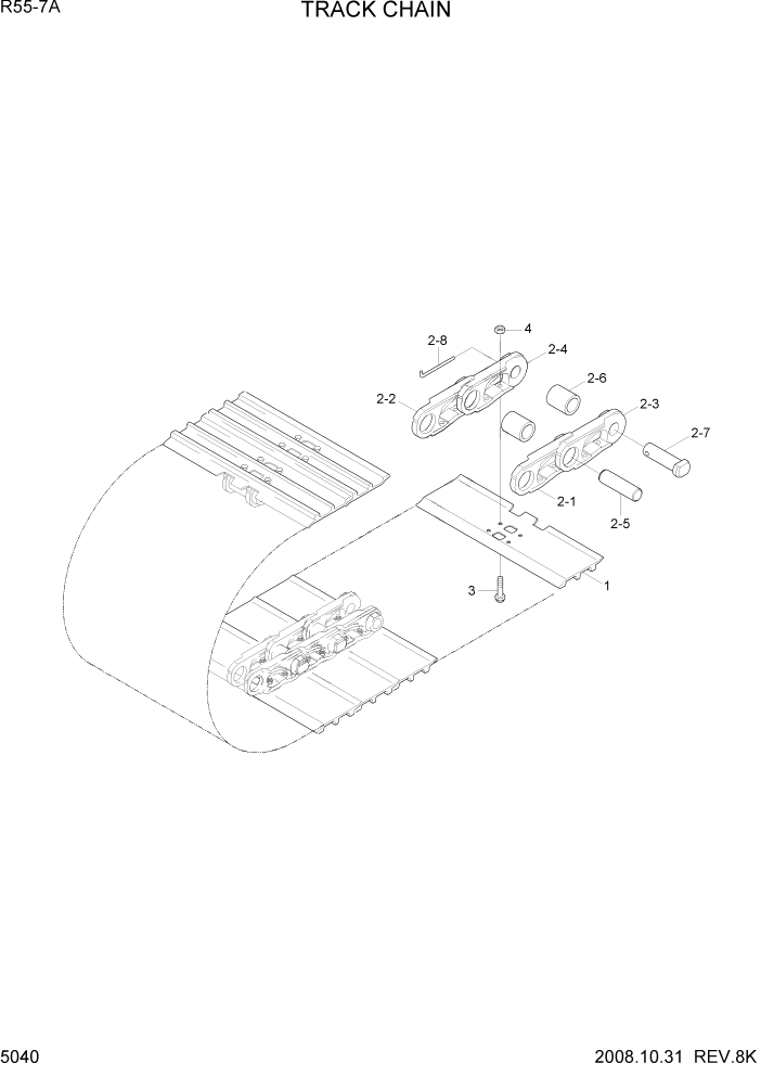 Схема запчастей Hyundai R55-7A - PAGE 5040 TRACK CHAIN ХОДОВАЯ ЧАСТЬ