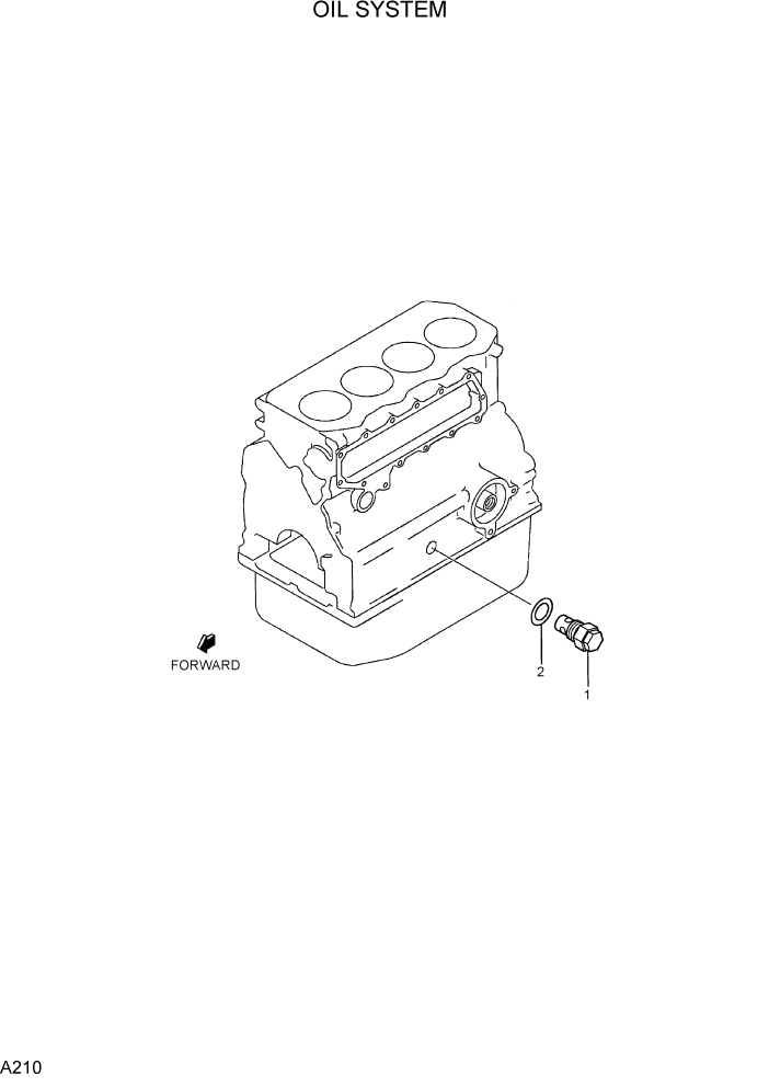 Схема запчастей Hyundai R75-7 - PAGE A210 OIL SYSTEM ДВИГАТЕЛЬ БАЗА