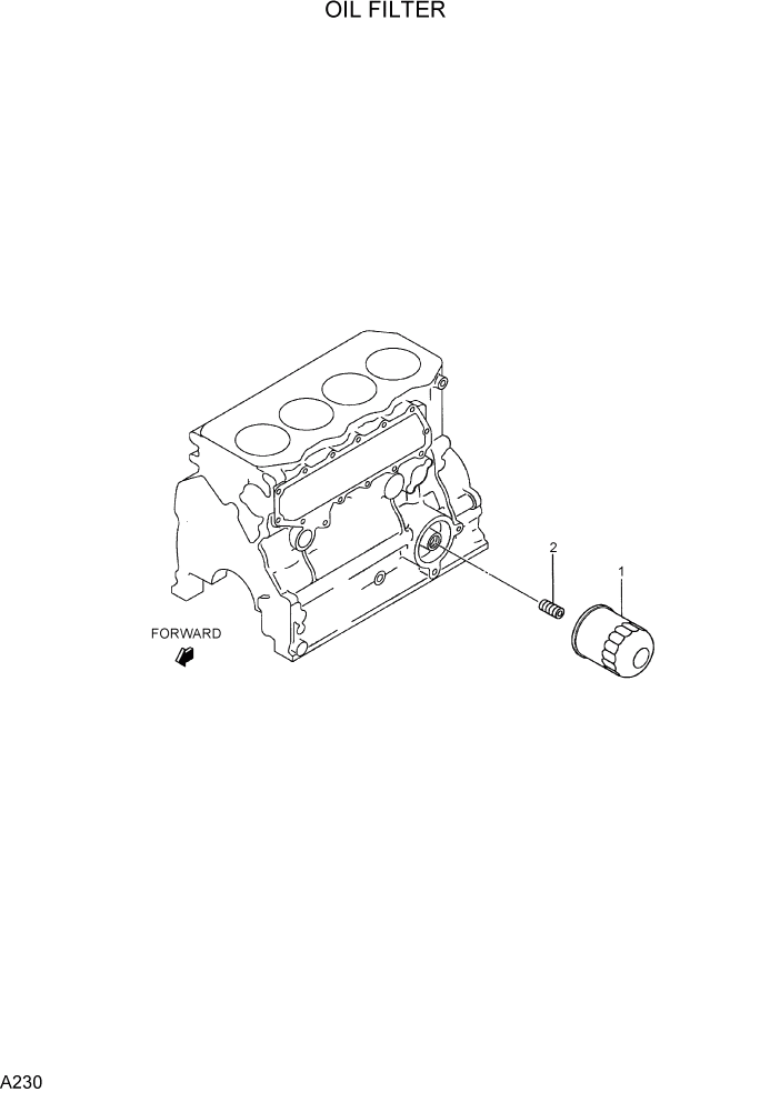 Схема запчастей Hyundai R75-7 - PAGE A230 OIL FILTER ДВИГАТЕЛЬ БАЗА