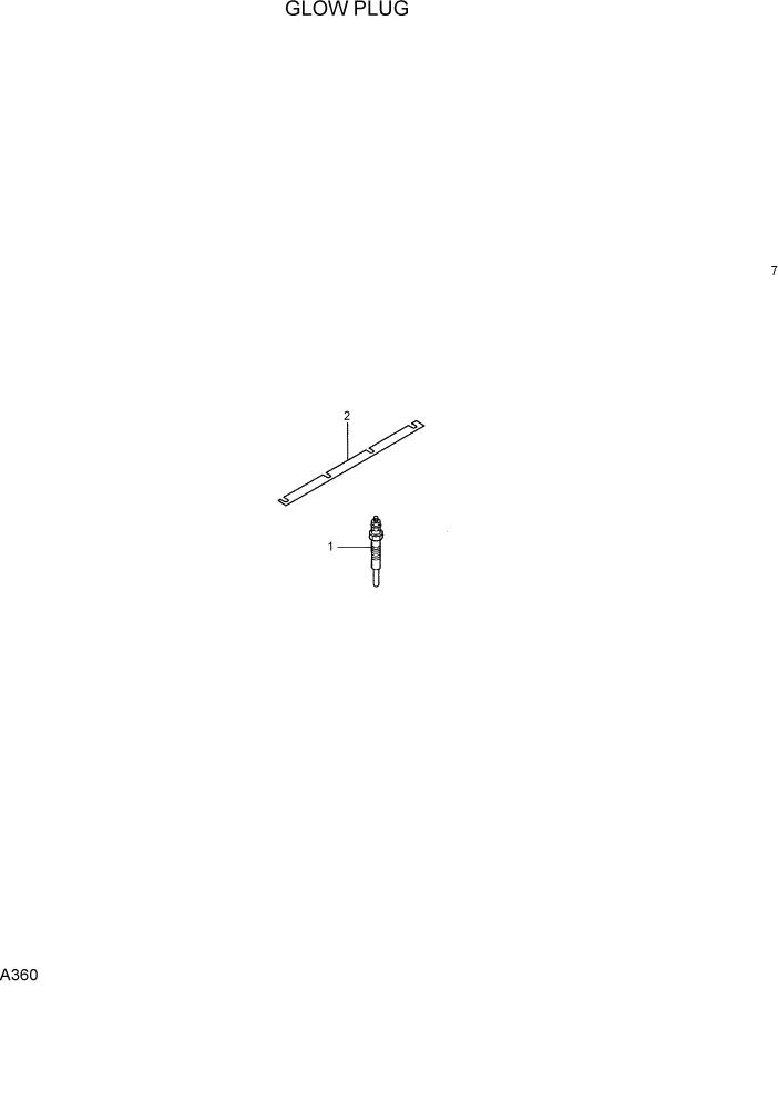 Схема запчастей Hyundai R75-7 - PAGE A360 GLOW PLUG ДВИГАТЕЛЬ БАЗА