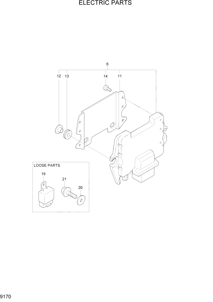 Схема запчастей Hyundai R80-7A - PAGE 9170 ELECTRIC PARTS ДВИГАТЕЛЬ БАЗА