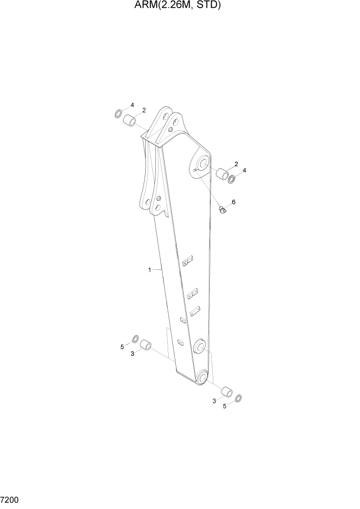 Схема запчастей Hyundai R110-7 - PAGE 7200 ARM(2.26M, STD) РАБОЧЕЕ ОБОРУДОВАНИЕ