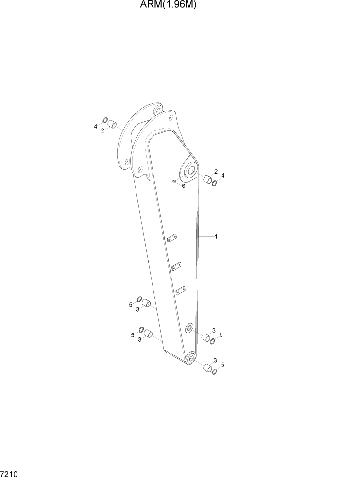Схема запчастей Hyundai R110-7 - PAGE 7210 ARM(1.96M) РАБОЧЕЕ ОБОРУДОВАНИЕ