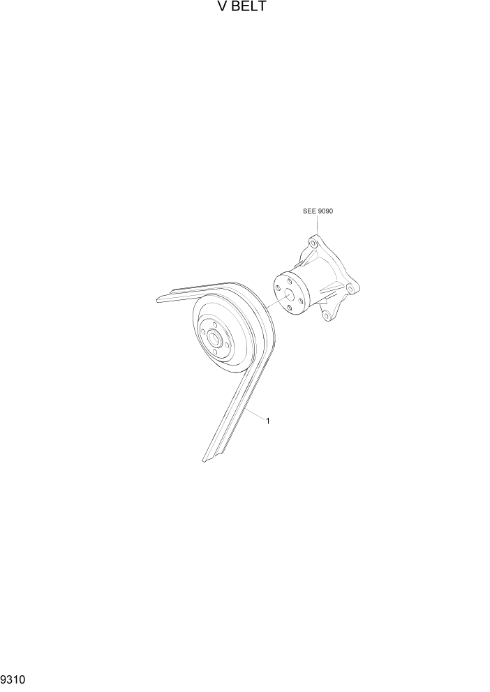 Схема запчастей Hyundai R110-7A - PAGE 9310 V BELT ДВИГАТЕЛЬ БАЗА