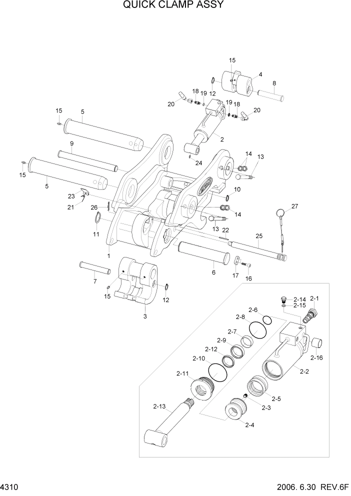 Схема запчастей Hyundai R140LC-7 - PAGE 4310 QUICK CLAMP ASSY ГИДРАВЛИЧЕСКИЕ КОМПОНЕНТЫ