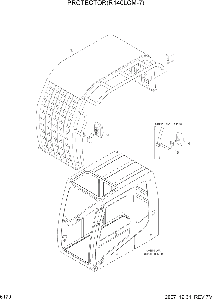 Схема запчастей Hyundai R140LC-7 - PAGE 6170 PROTECTOR(R140LCM-7) СТРУКТУРА