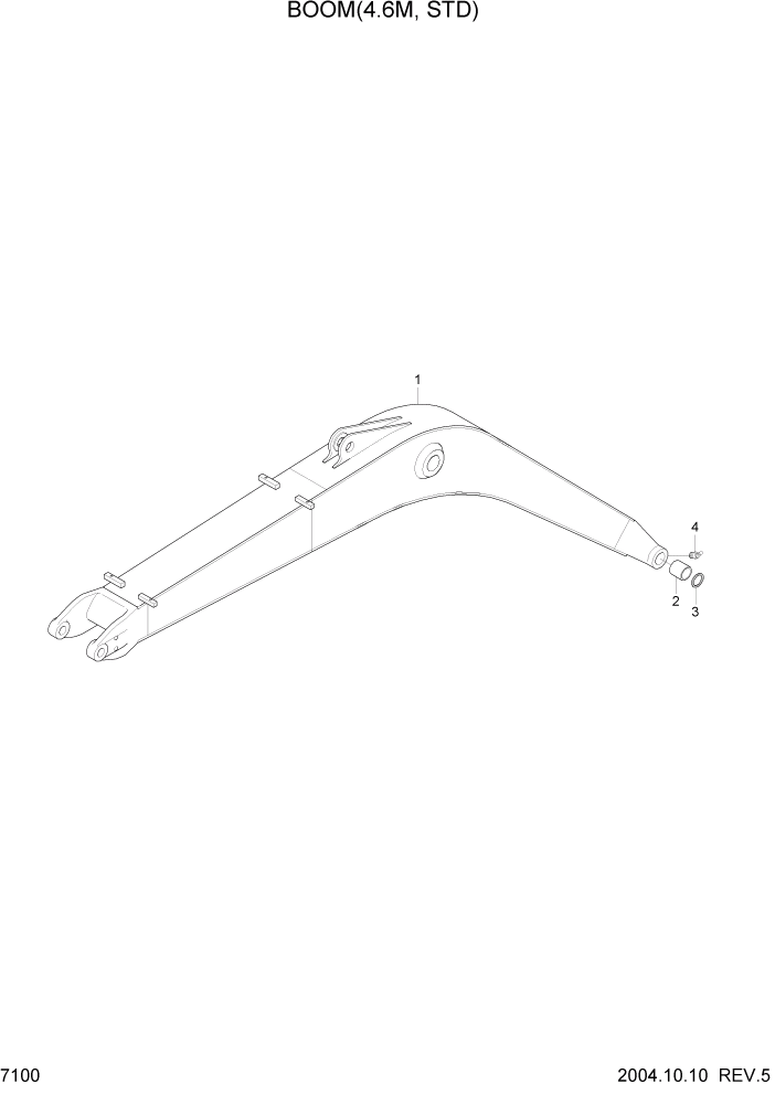 Схема запчастей Hyundai R140LC-7 - PAGE 7100 BOOM(4.6M, STD) РАБОЧЕЕ ОБОРУДОВАНИЕ