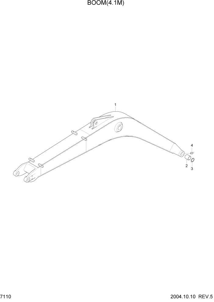 Схема запчастей Hyundai R140LC-7 - PAGE 7110 BOOM(4.1M) РАБОЧЕЕ ОБОРУДОВАНИЕ