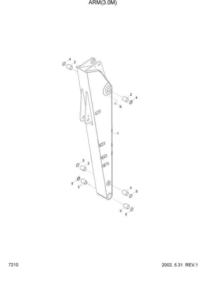 Схема запчастей Hyundai R140LC-7 - PAGE 7210 ARM(3.0M) РАБОЧЕЕ ОБОРУДОВАНИЕ