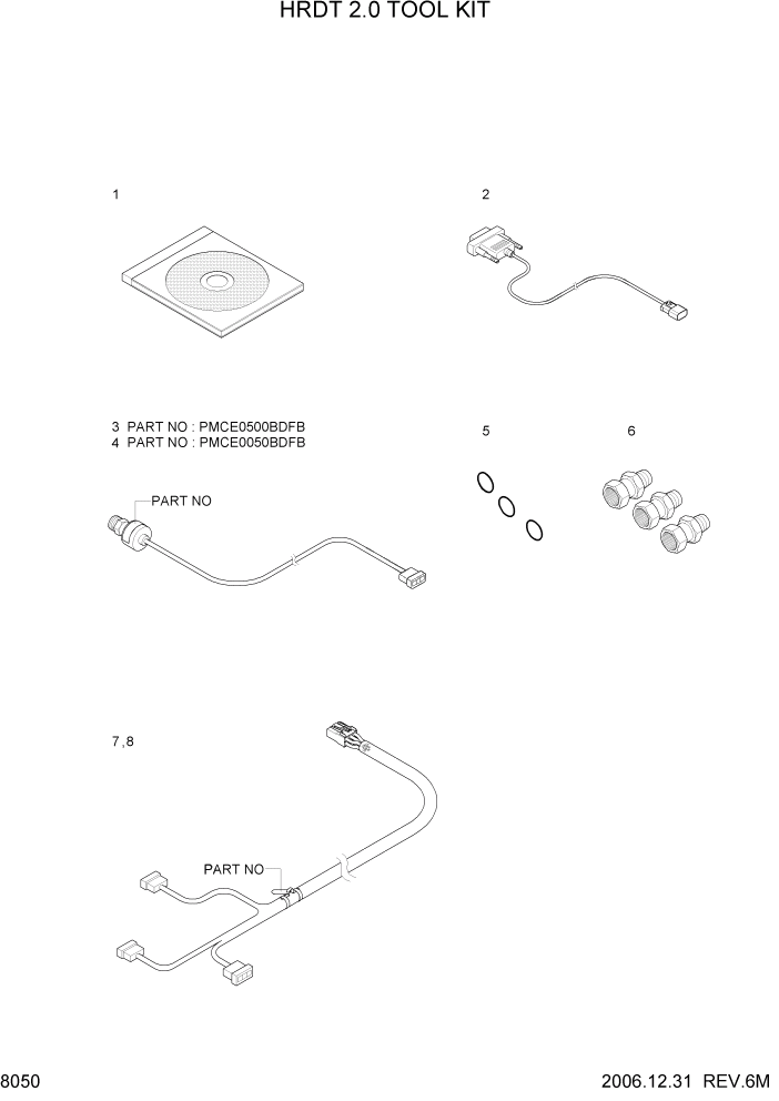 Схема запчастей Hyundai R140LC-7 - PAGE 8050 HRDT 2.0 TOOL KIT ДРУГИЕ ЧАСТИ