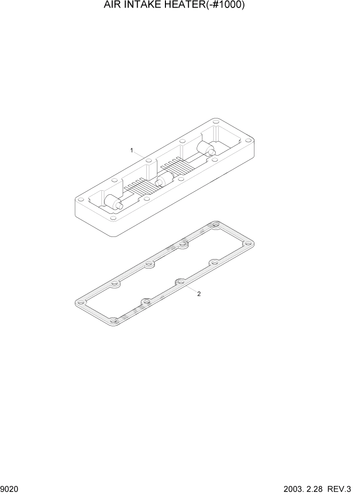 Схема запчастей Hyundai R140LC-7 - PAGE 9020 AIR INTAKE HEATER(-#1000) ДВИГАТЕЛЬ (УРОВЕНЬ I)