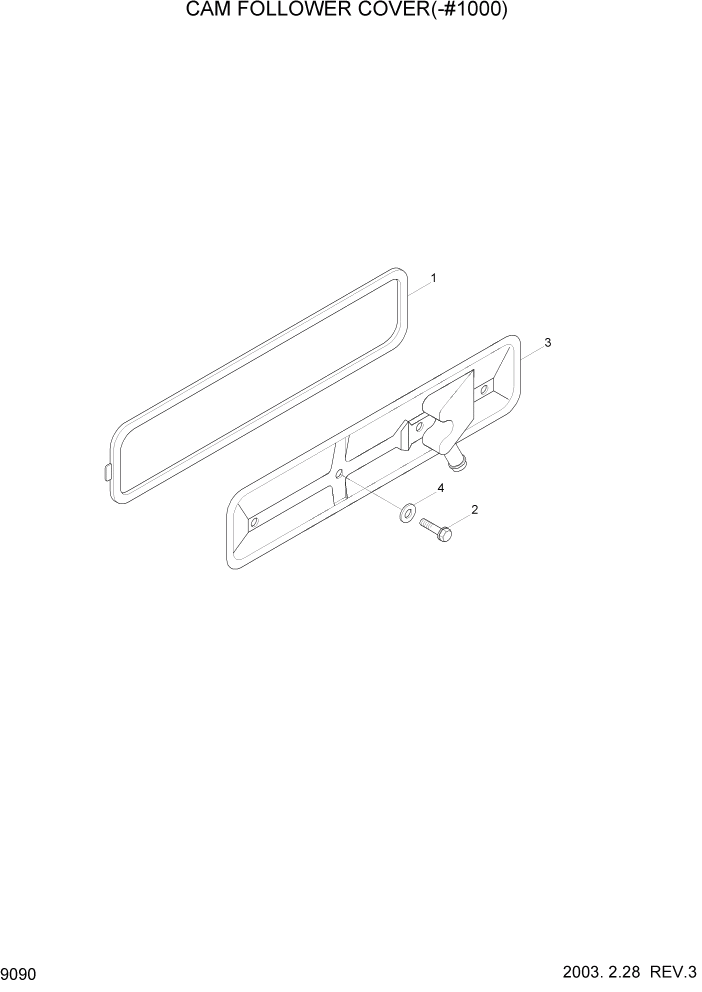 Схема запчастей Hyundai R140LC-7 - PAGE 9090 CAM FOLLOWER COVER(-#1000) ДВИГАТЕЛЬ (УРОВЕНЬ I)