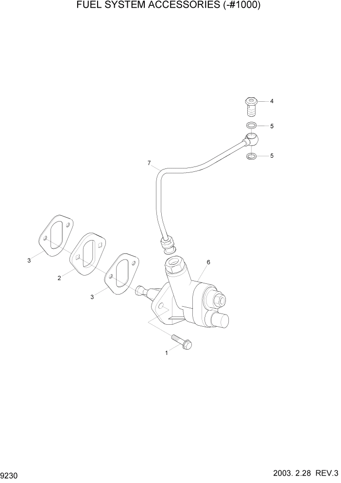Схема запчастей Hyundai R140LC-7 - PAGE 9230 FUEL SYSTEM ACCESSORIES(-#1000) ДВИГАТЕЛЬ (УРОВЕНЬ I)