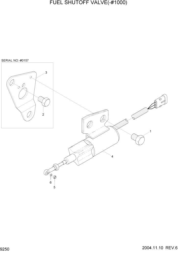 Схема запчастей Hyundai R140LC-7 - PAGE 9250 FUEL SHUTOFF VALVE(-#1000) ДВИГАТЕЛЬ (УРОВЕНЬ I)