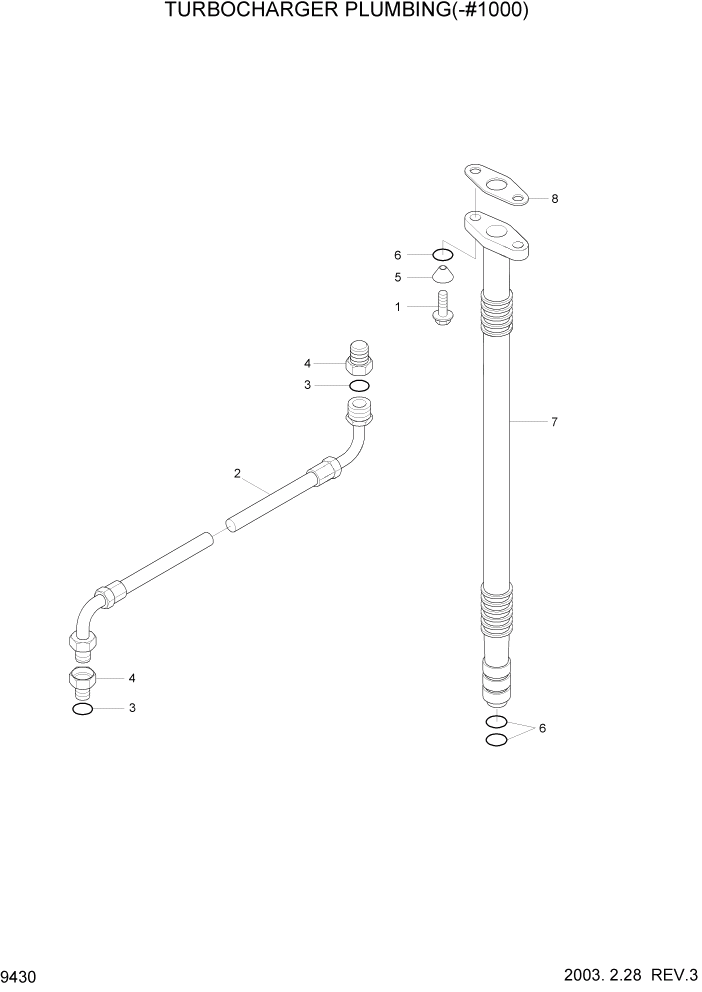Схема запчастей Hyundai R140LC-7 - PAGE 9430 TURBOCHARGER PLUMBING(-#1000) ДВИГАТЕЛЬ (УРОВЕНЬ I)