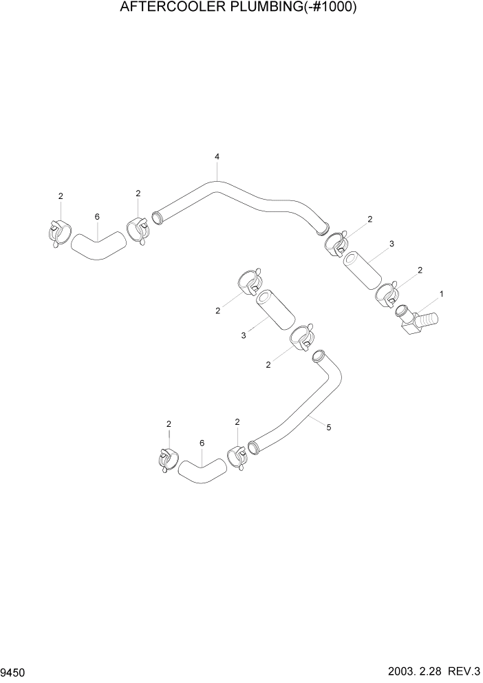 Схема запчастей Hyundai R140LC-7 - PAGE 9450 AFTERCOOLER PLUMBING(-#1000) ДВИГАТЕЛЬ (УРОВЕНЬ I)